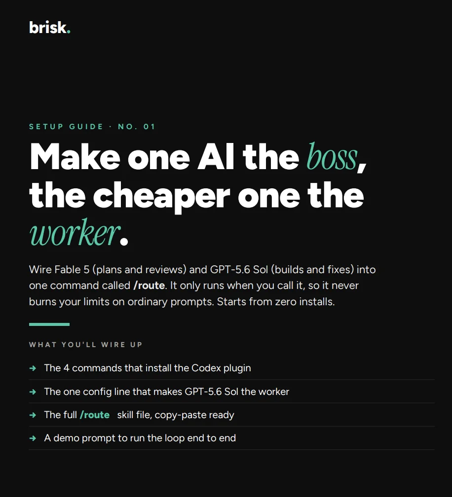 brisk. Setup Guide No. 01: Make one AI the boss, the cheaper one the worker